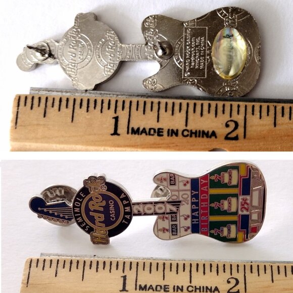 2007 Hard Rock Seminole Casino Tampa Guitar Pin Happy Birthday - Picture 7 of 8